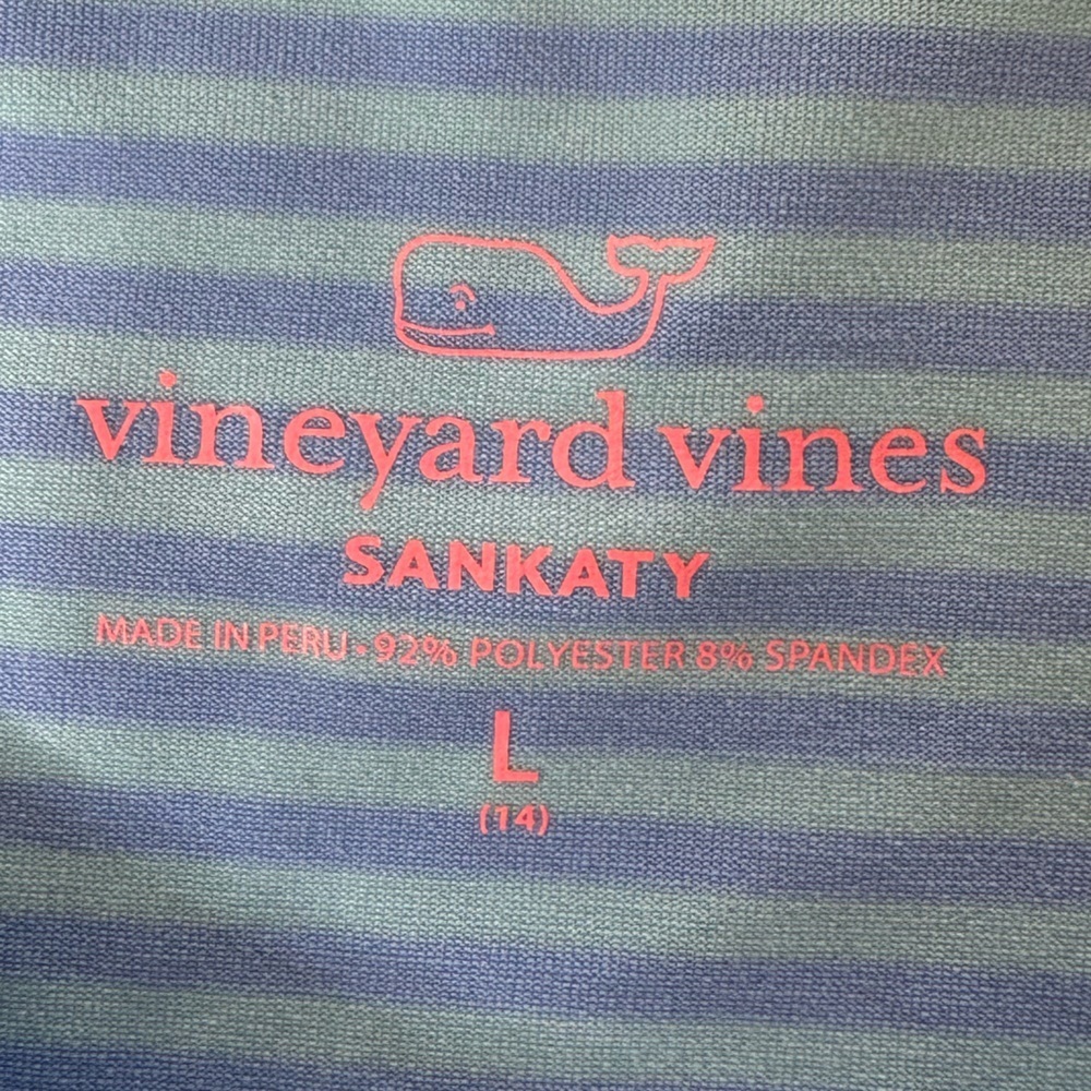 vineyard vines girls Short Sleeve Stripe Sankaty Dress L (14) - Picture 4 of 4